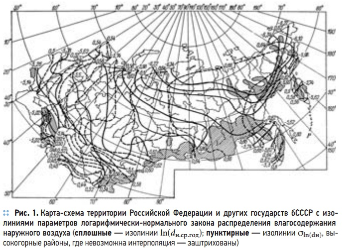 Карта изолиний глубины промерзания грунтов на территории снг